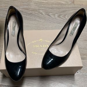 Prada Black Patent Leather Heels